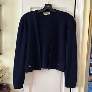 St. John Women's Navy cardigan